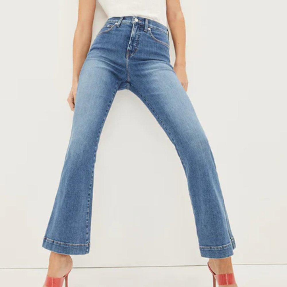 veronica beard carson flare jeans size 24 color: tide down